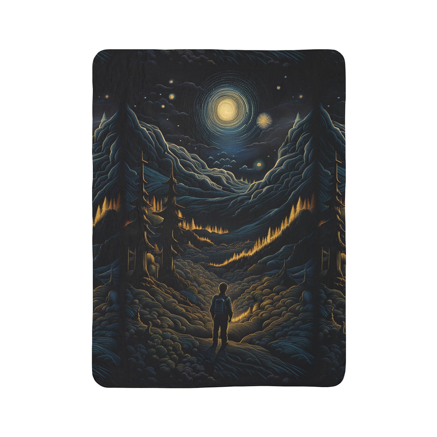 Mystic Moonlight - Fleece Sherpa Blanket