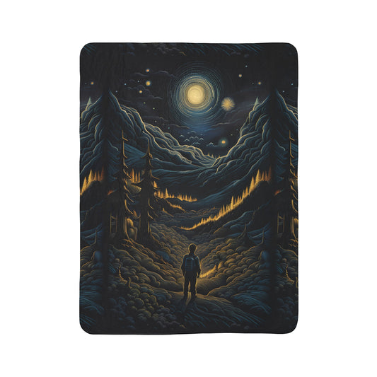 Mystic Moonlight - Fleece Sherpa Blanket