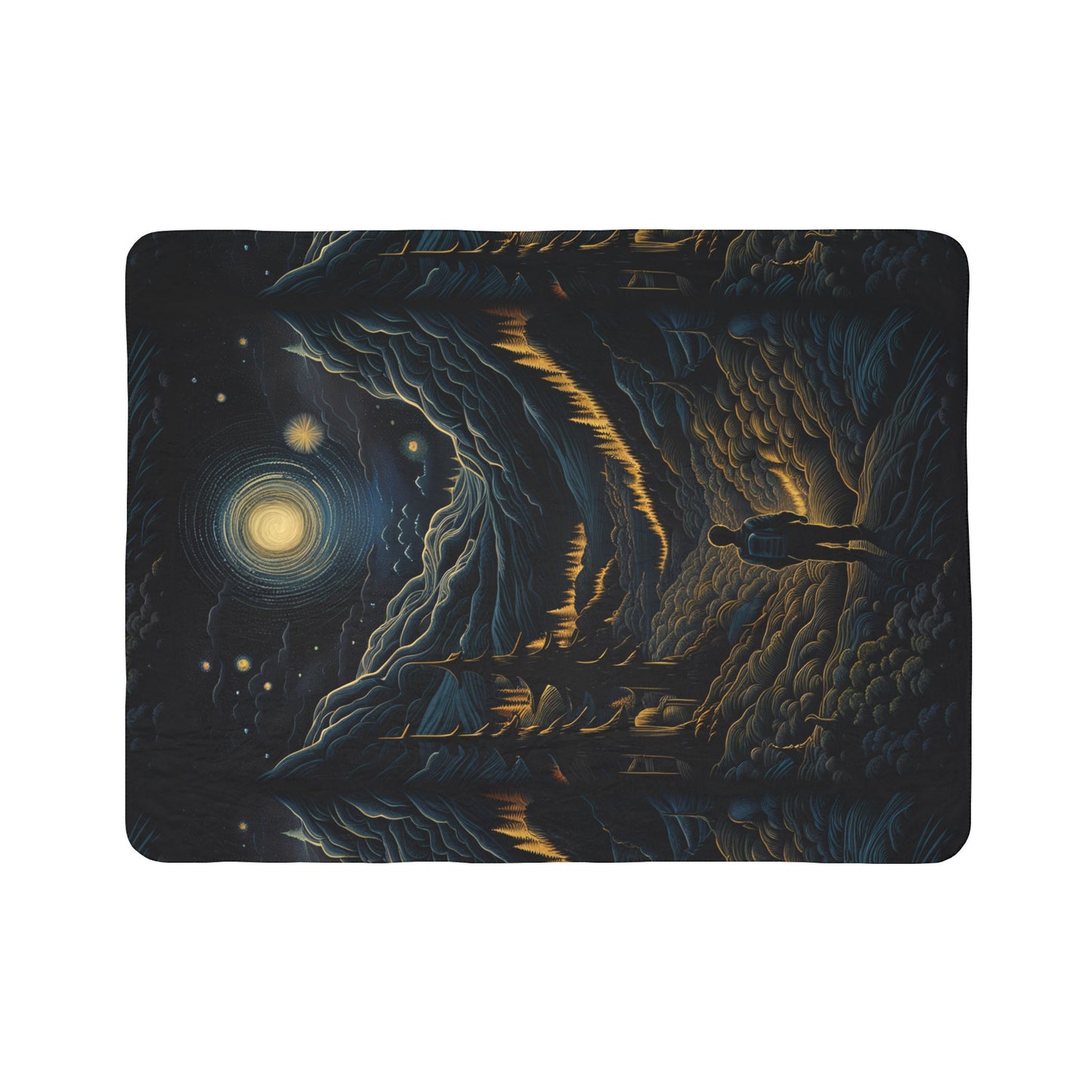 Mystic Moonlight - Fleece Sherpa Blanket