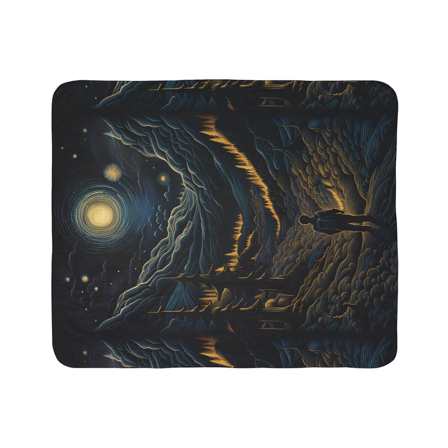 Mystic Moonlight - Fleece Sherpa Blanket