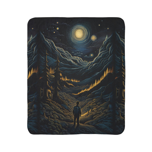 Mystic Moonlight - Fleece Sherpa Blanket