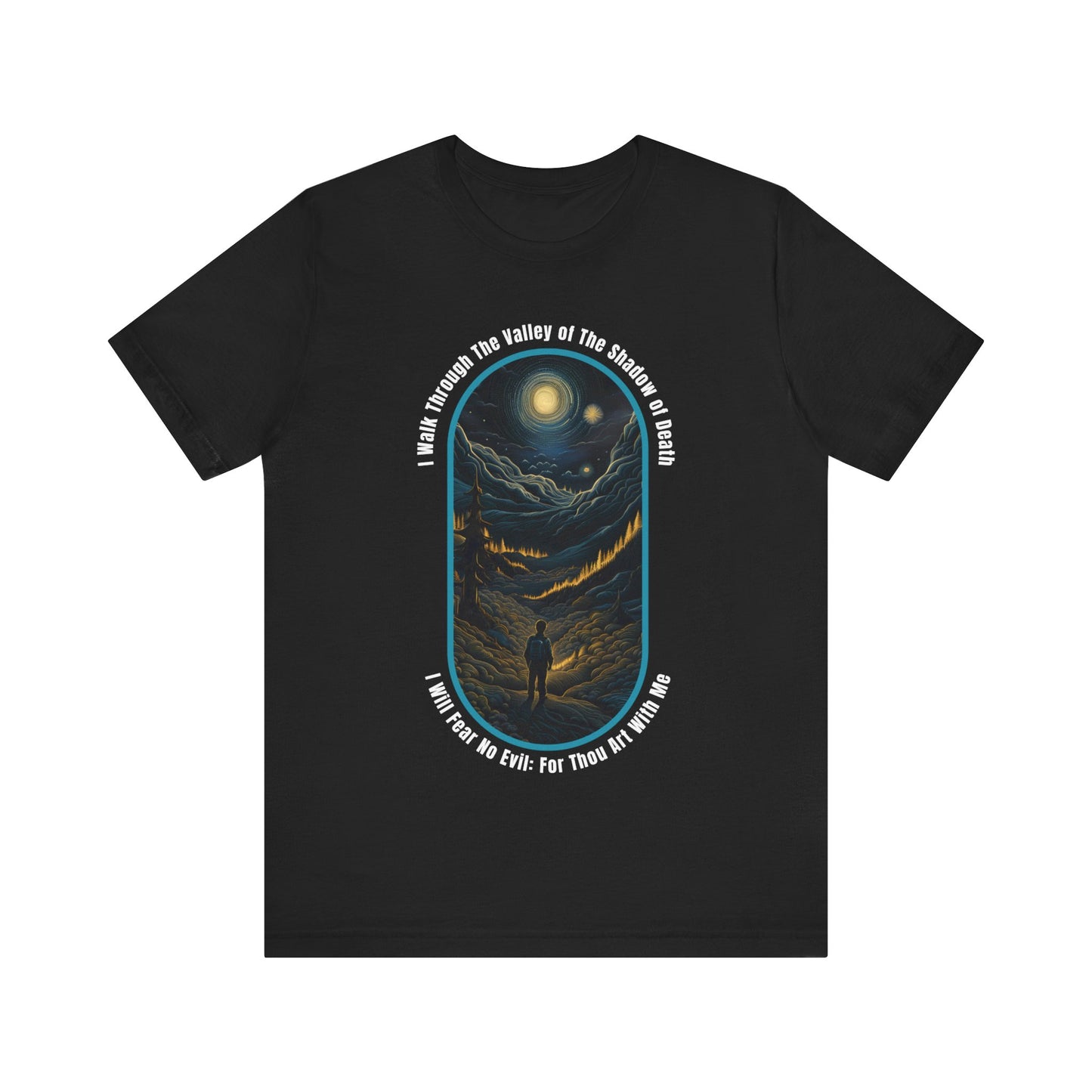 Mystic Moonlight Psalm 23:4 - Unisex Jersey Short Sleeve T-shirt