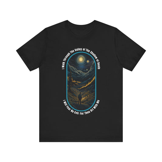 Mystic Moonlight Psalm 23:4 - Unisex Jersey Short Sleeve T-shirt