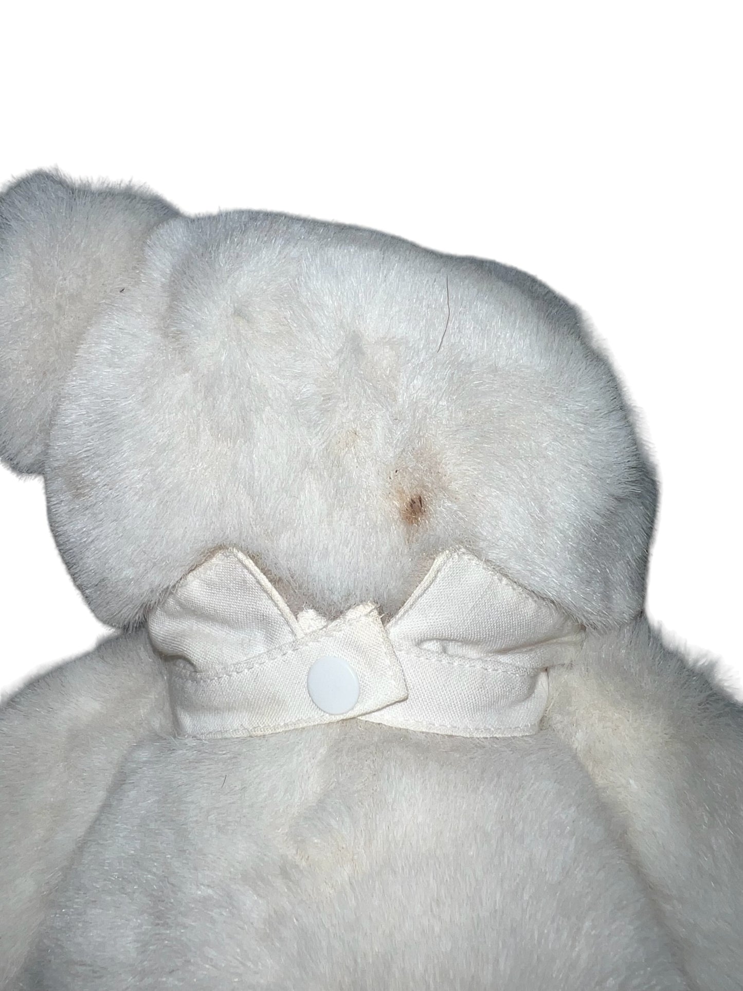 Vintage Vermont Teddy Bear Company 1991 White Bear with Black Bowtie and Blue Eyes