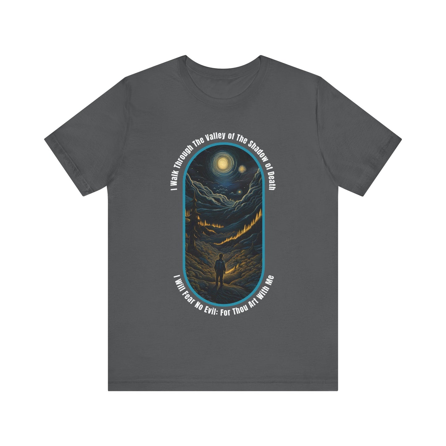 Mystic Moonlight Psalm 23:4 - Unisex Jersey Short Sleeve T-shirt