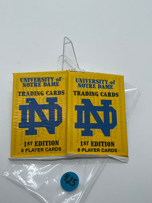 Collegiate Collection University of Notre Dame Trading Cards 1st Edition Pack Set (2)